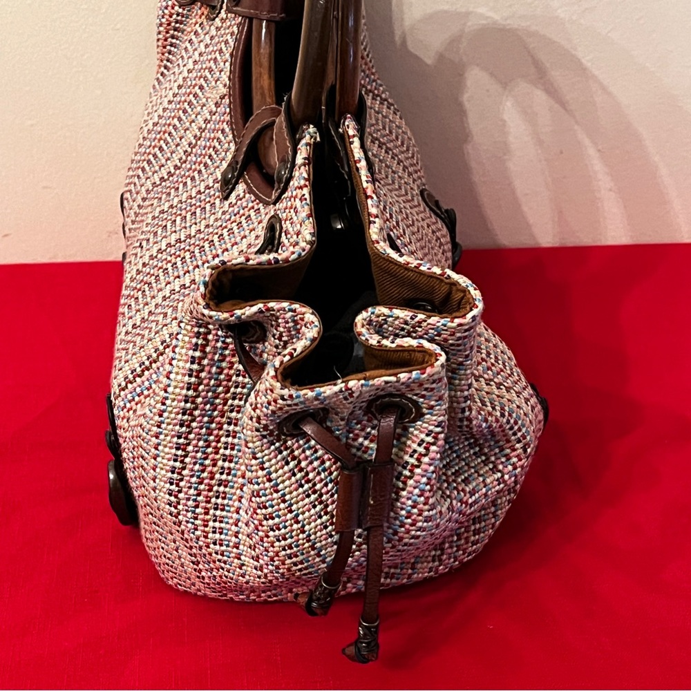 Fossil Cierra Wooden Ring Handle Multi Satchel - image 4